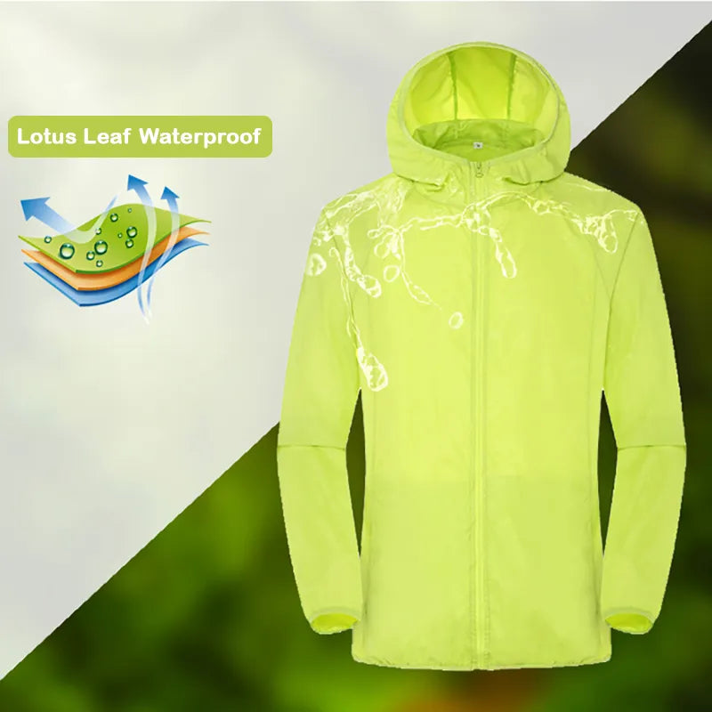 Camping Waterproof Sun Protection Rain Jacket for Men Women - Our Outdoor Escape