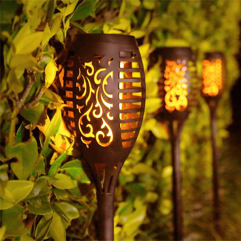 LED Solar Flame Torch Lights