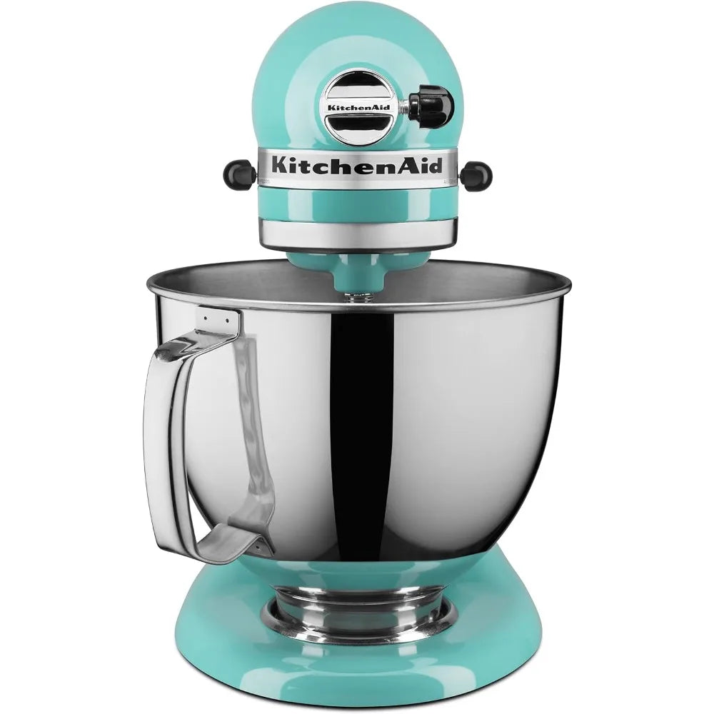 5 Quart Tilt Head Stand Mixer with Pouring Shield, Removable bowl, Aqua Sky, 10-Speed Stand Mixer, Blender Multifunctional