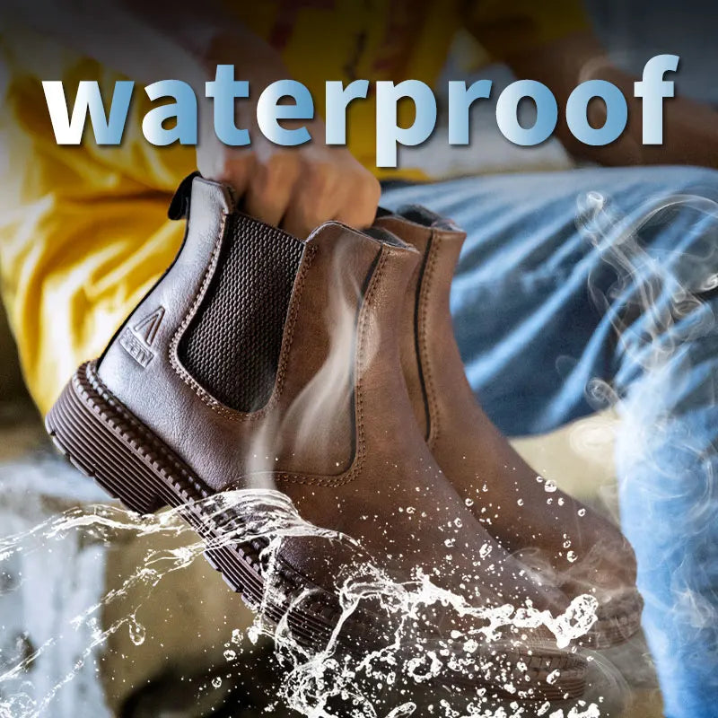 Water Proof Safety Work Shoes For Men Steel Head Leather Boots - Our Outdoor Escape