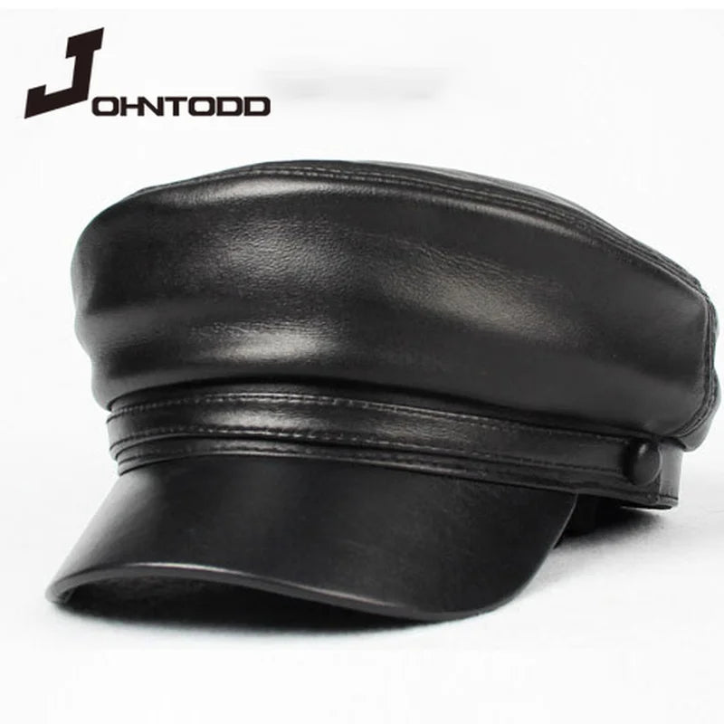 Leather military hat