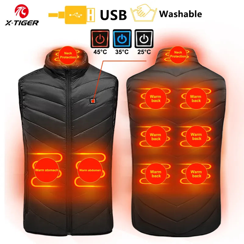 Men Women USB Electric Thermal Warm Hunting Heated Vest